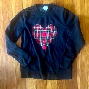 Crewcuts plaid heart sweater-size 4/5